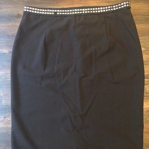 Black Zara stud waist pencil skirt
